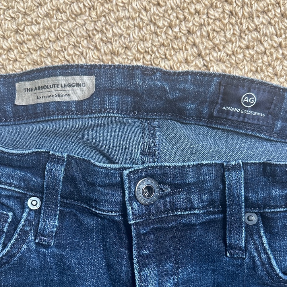 AG Adriano Goldschmied Absolute Legging Jeans Indigo Skinny, Stretch, Size 28R - Picture 2 of 4
